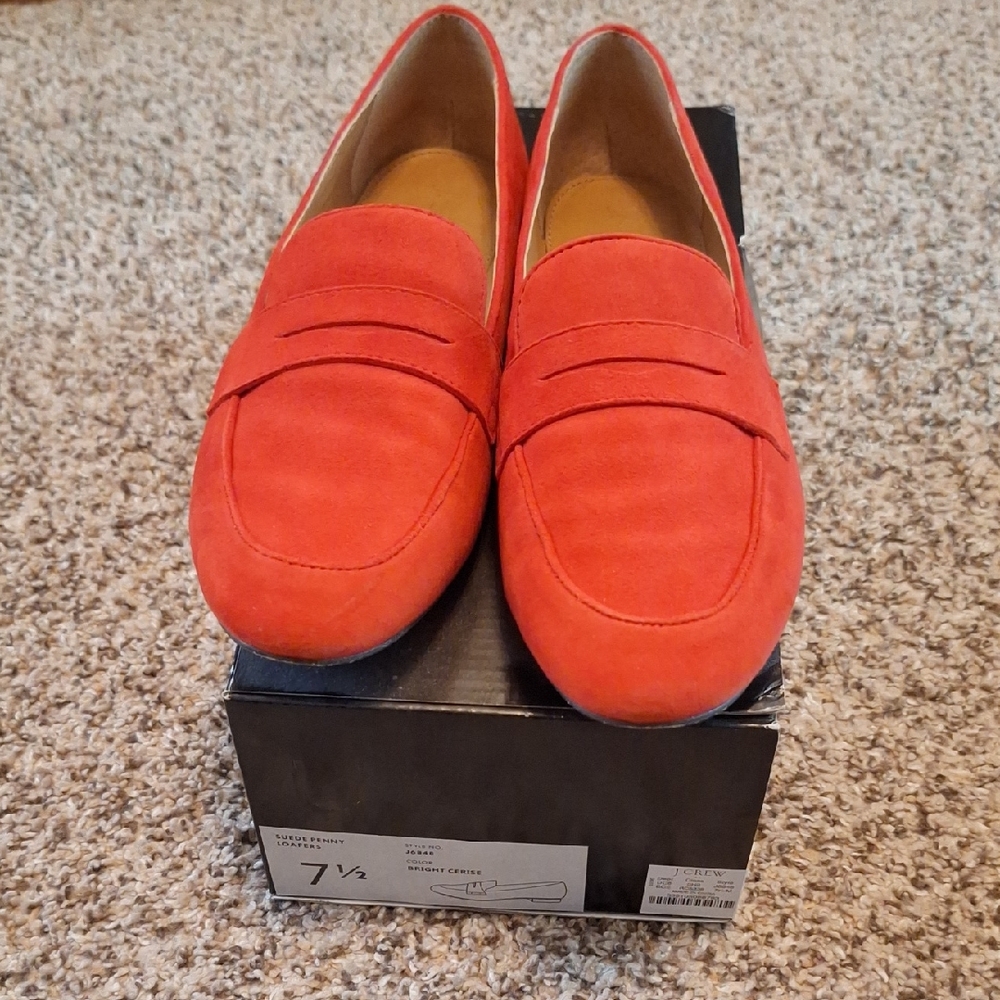 J. Crew Suede Penny Loafer Flats